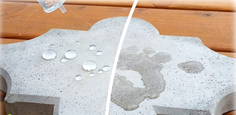 До и после нанесения пропитки